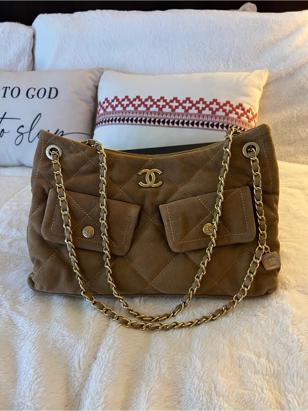 Source unknown CC suede bag! PLS READ THE DESCRIPTION!!